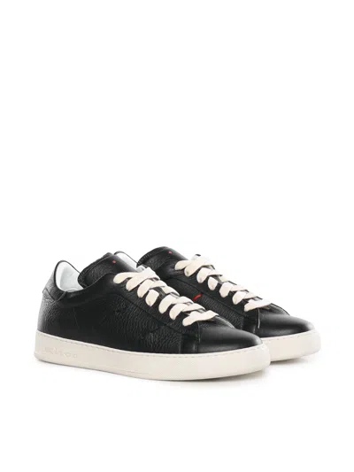 Kiton Pebbled Trainers In Black