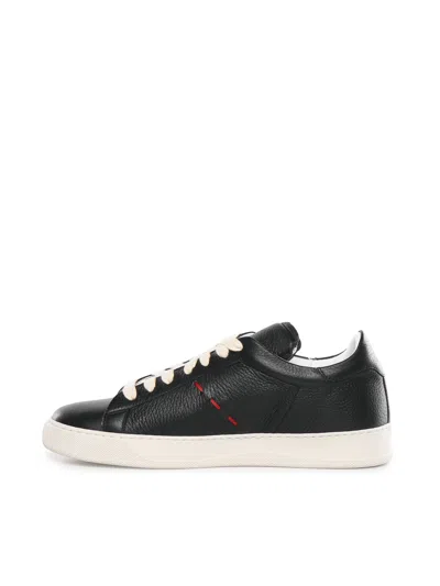 Kiton Pebbled Trainers In Black