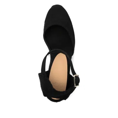 Castaã±er Ankle Strap Wedge Espadrilles In Black