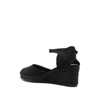 Castaã±er Ankle Strap Wedge Espadrilles In Black