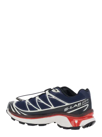 Salomon Xt-6 Blue Sneaker With Logo Applied On The Tongue And Chunky Sole In Fabric Unisex In Multi