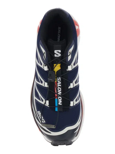 Salomon Xt-6 Blue Sneaker With Logo Applied On The Tongue And Chunky Sole In Fabric Unisex In Multi