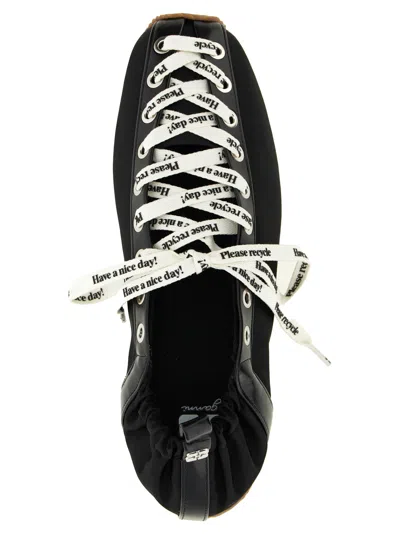 Ganni Alexander Mcqueen White Leather Sneakers With White Leather Heel