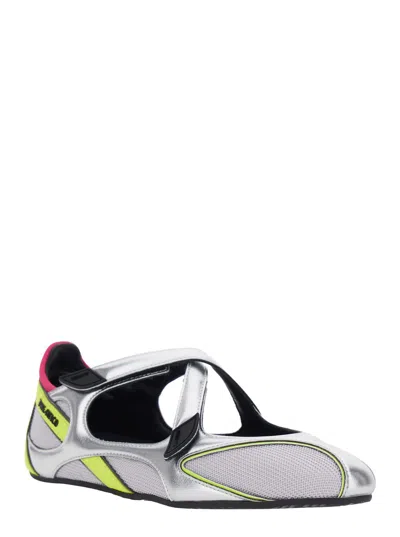 Attico Floor 01 Multicolor Ballet Shoes With Logo On The Side And Cut-out Design In Fabric Woman