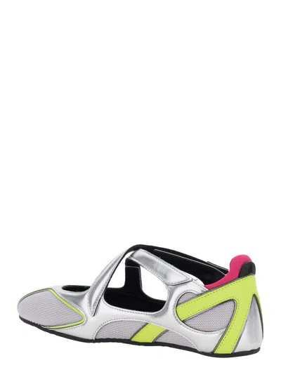 Attico Floor 01 Multicolor Ballet Shoes With Logo On The Side And Cut-out Design In Fabric Woman