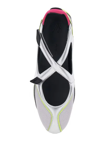 Attico Floor 01 Multicolor Ballet Shoes With Logo On The Side And Cut-out Design In Fabric Woman