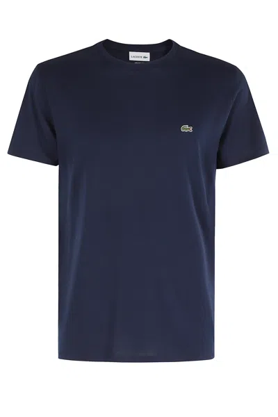 Lacoste Mens Classic Fit Cotton Jersey T-shirt In Blue