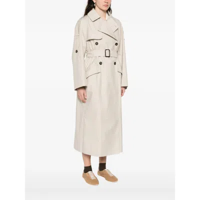 Max Mara The Cube Belted Double-breasted Coat In Neutral