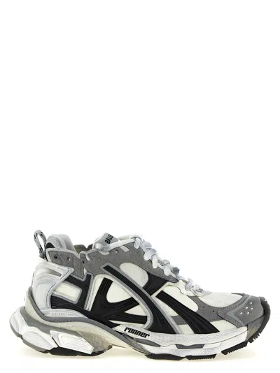 Balenciaga Runner Sneakers With Mesh Panels And Rubber Sole In Multi