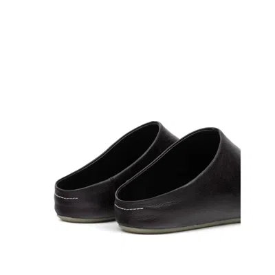 Mm6 Maison Margiela Anatomical Leather Sabot In Black