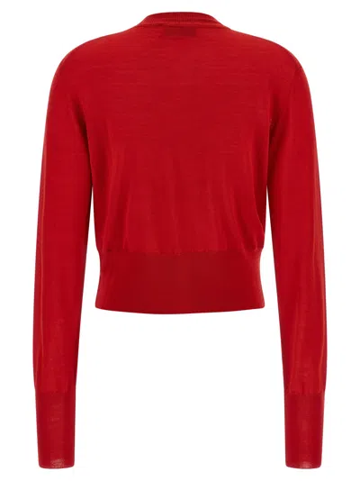 Vivienne Westwood Cropped Fitted Cardigan With Button-down Front In Red