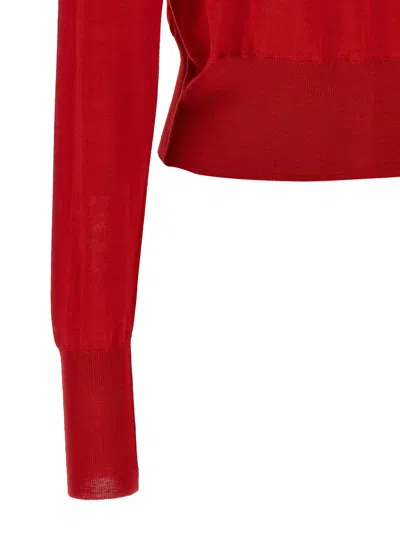 Vivienne Westwood Cropped Fitted Cardigan With Button-down Front In Red