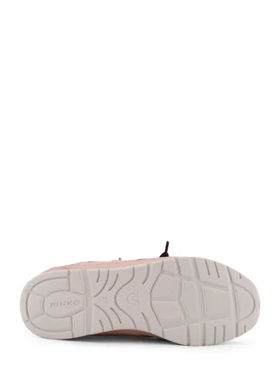 Pinko Yulia Leather And Mesh Sneakers With Two-tone Laces In Pink