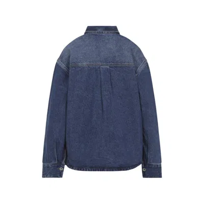 Studio Nicholson Patch Pocket Long Sleeve Collared Shirt In Metallic