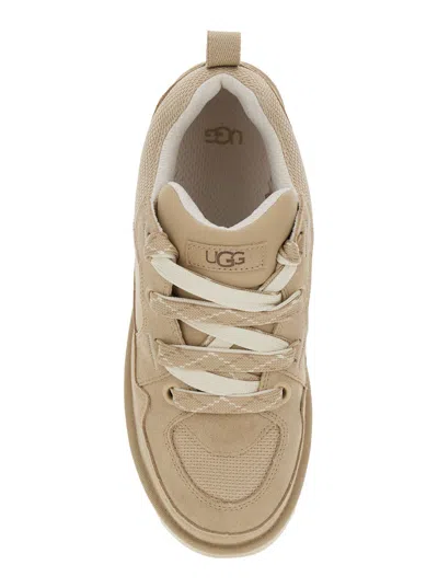 Ugg Lo Lowmel Beige Sneakers With Mesh Inserts And Logo On The Side In Suede Man In Multi