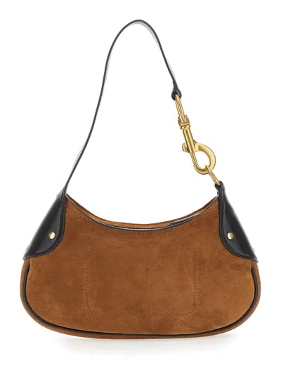Mulberry Hackney Brown Shoulder Bag With Logo Imprinted On The Front In Suede Woman