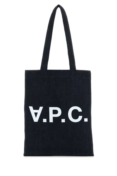 A.p.c. Denim Laure Shopping Bag In Blue