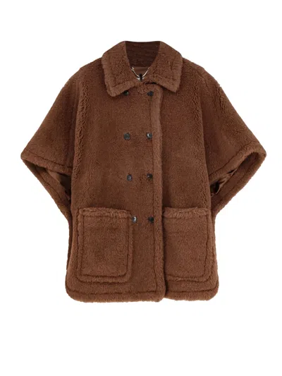 Max Mara Buttoned Pocket Jacket In Brown