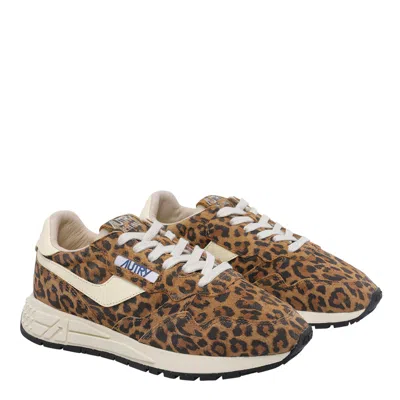 Autry Reelwind Low Sneakers In Leopard Suede And Rutaa Leather Shoes In Multi
