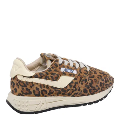 Autry Reelwind Low Sneakers In Leopard Suede And Rutaa Leather Shoes In Multi