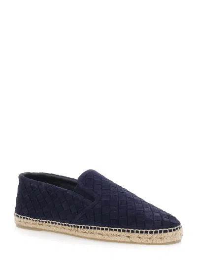 Castaã±er Java Blue Espadrillas With Contrasting Stitching And Pull-tab At The Heel In Suede Man In Multi