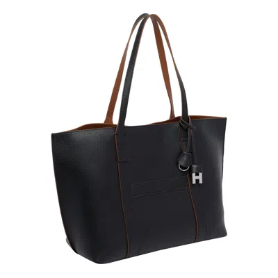 Hogan Medium  Script Shopping Bag In Black