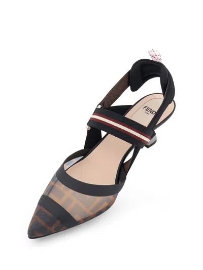 Fendi Tech Mesh Hummingbird Slingbacks Shoes