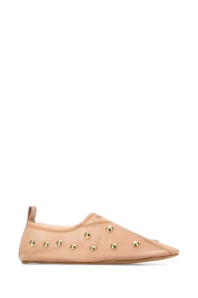 Chloé Rita Blushy Beige Ballet Flats In Transparent Mesh Women In Neutral