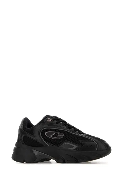 Coach Black Mesh And Leather Bolt Sneakers In Multi