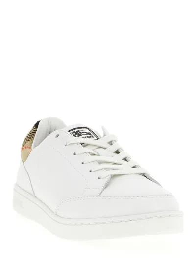 Burberry Low Top Sneakers Contrast Heel Detail Rubber Sole In Multi
