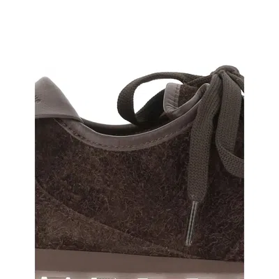 Jacquemus The Tennis Leather-trimmed Suede Sneakers In Brown