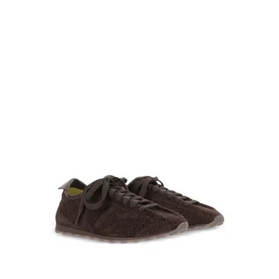 Jacquemus The Tennis Leather-trimmed Suede Sneakers In Brown