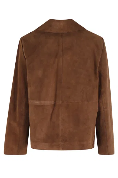 Weekend Max Mara Button Patch-pocket Jacket In Brown