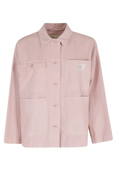 Weekend Max Mara Logo-patch Multi-pocket Jacket In Pink