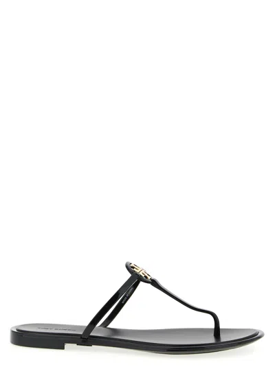 Tory Burch Embellished Thong Sandals In Black