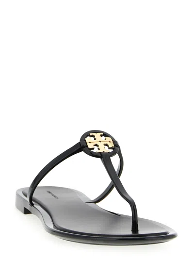 Tory Burch Embellished Thong Sandals In Black