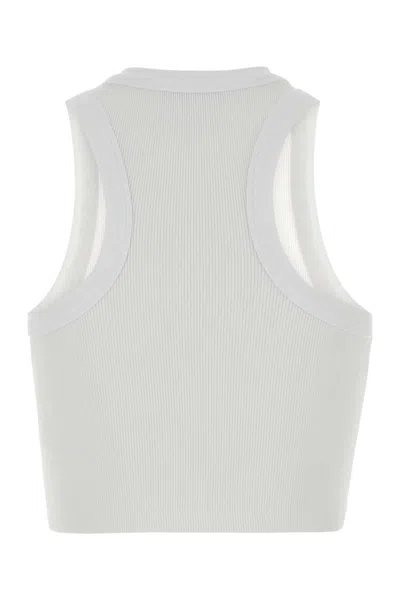 Givenchy White Sleeveless Top With Logo Lettering On The Front In Cotton Stretch Woman In White