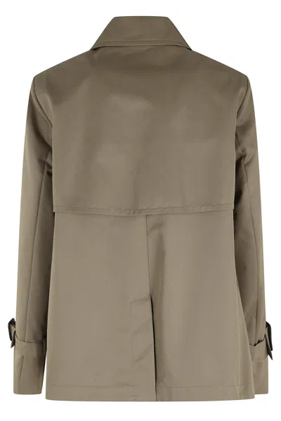 Weekend Max Mara Button Double-breasted Coat In Brown