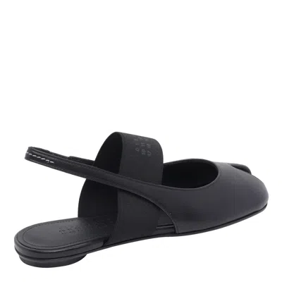 Mm6 Maison Margiela Logo Detailed Open-toe Slingback Sandals In Black