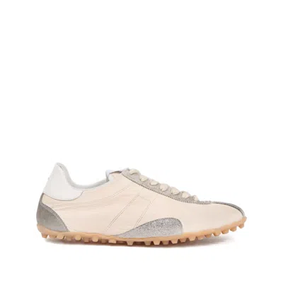 Maison Margiela Sprinters Beige Sneaker With Insert Design And Notched Sole In Leather Woman In Multi