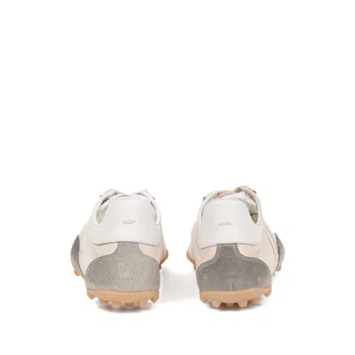 Maison Margiela Sprinters Beige Sneaker With Insert Design And Notched Sole In Leather Woman In Multi