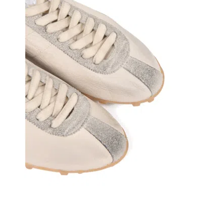 Maison Margiela Sprinters Beige Sneaker With Insert Design And Notched Sole In Leather Woman In Multi
