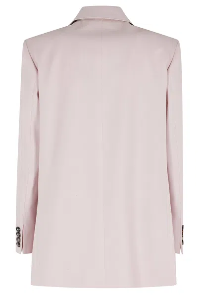 Max Mara Ombrosa Double Breasted Wool Blazer Jackets Rose In Purple