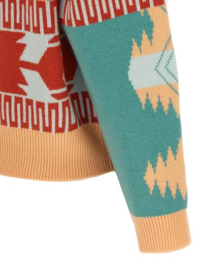 Alanui Thistles Knitwear Shawl Collar Fringe In Multi