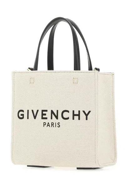 Givenchy Ivory Canvas Mini G-tote Handbag In White