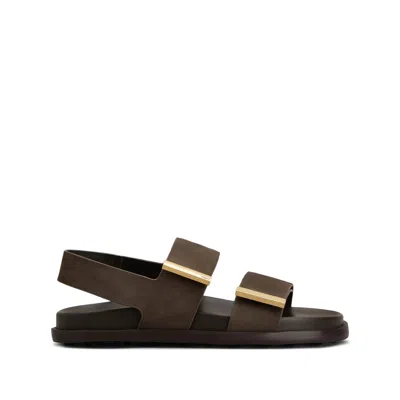 Tod's Leather Slingback Sandals Open Toe Design In Brown