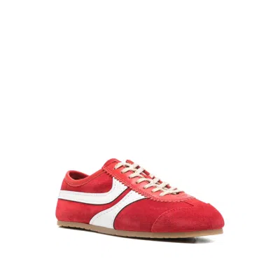 Dries Van Noten 70s Marathon Spirit Suede Low-top Sneakers In Red