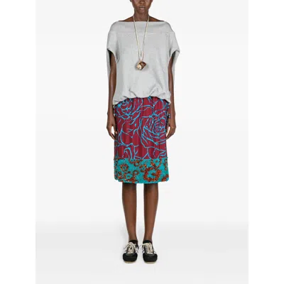 Dries Van Noten Elisabetta Franchi Blue Cotton Lyocell Jeans In Animal Print