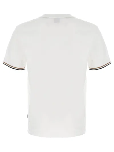 Hugo Boss Mens White Striped-trim Regular-fit Cotton-jersey T-shirt Xxl