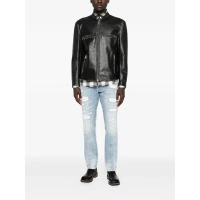 Dsquared2 Teddy Distressed Jeans In Blue